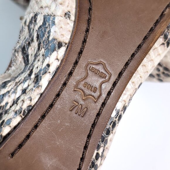 Tory Burch Shoes 7 'Carolina' Brown Snakeskin Ballet Flats *EXCELLENT* - Picture 11 of 11